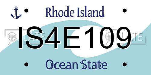 IS4E109 Rhode Island License Plate