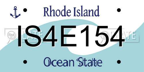 IS4E154 Rhode Island License Plate