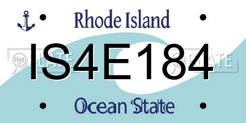 IS4E184 Rhode Island License Plate