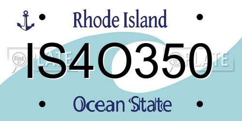 IS4O350 Rhode Island License Plate