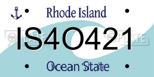 IS4O421 Rhode Island License Plate