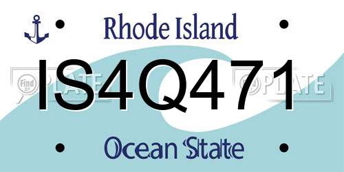 IS4Q471 Rhode Island License Plate