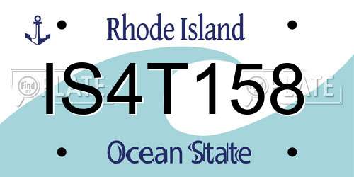 IS4T158 Rhode Island License Plate