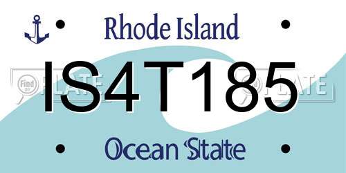 IS4T185 Rhode Island License Plate