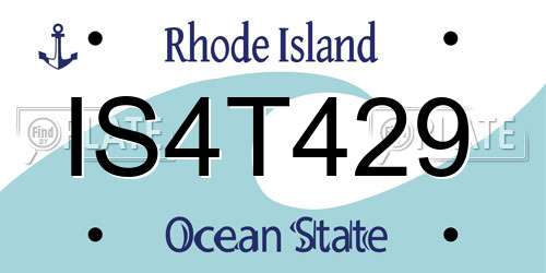 IS4T429 Rhode Island License Plate