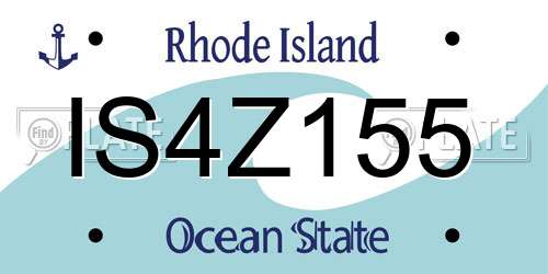 IS4Z155 Rhode Island License Plate