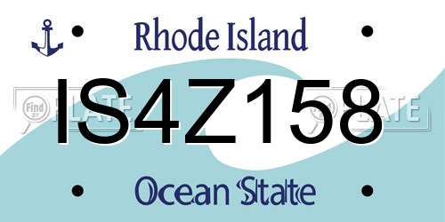 IS4Z158 Rhode Island License Plate