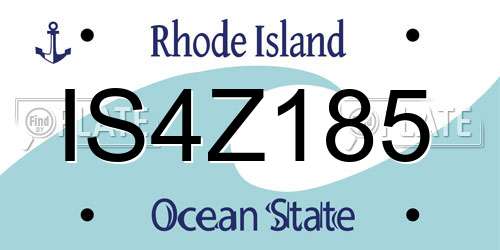 IS4Z185 Rhode Island License Plate