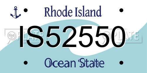 IS52550 Rhode Island License Plate