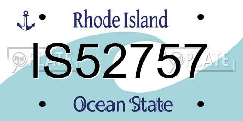 IS52757 Rhode Island License Plate