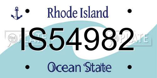 IS54982 Rhode Island License Plate