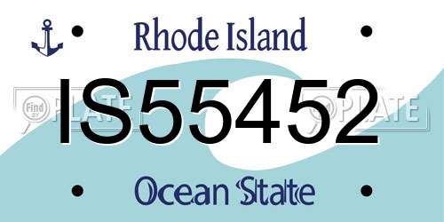 IS55452 Rhode Island License Plate