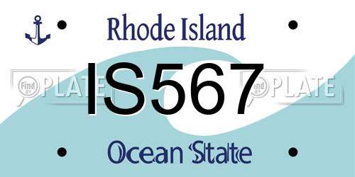 IS567 Rhode Island License Plate