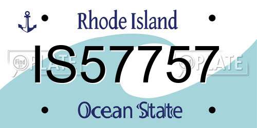 IS57757 Rhode Island License Plate