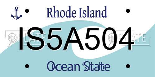 IS5A504 Rhode Island License Plate