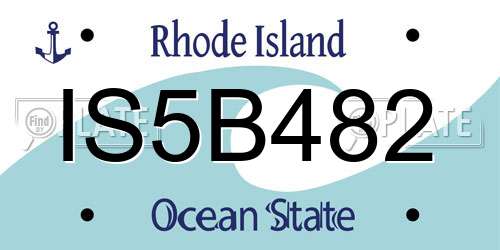 IS5B482 Rhode Island License Plate