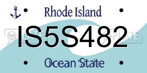 IS5S482 Rhode Island License Plate