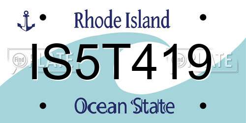 IS5T419 Rhode Island License Plate