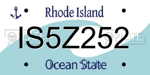 IS5Z252 Rhode Island License Plate