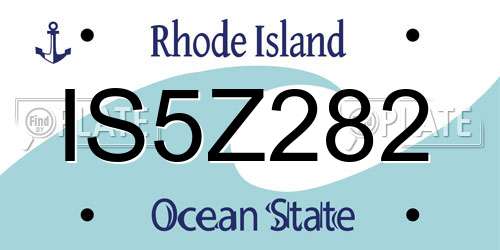 IS5Z282 Rhode Island License Plate