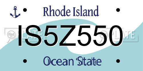 IS5Z550 Rhode Island License Plate