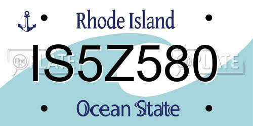 IS5Z580 Rhode Island License Plate