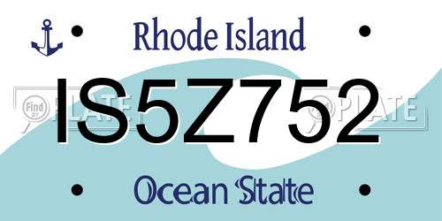 IS5Z752 Rhode Island License Plate