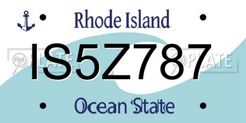 IS5Z787 Rhode Island License Plate