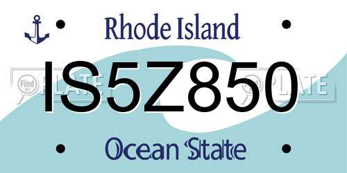 IS5Z850 Rhode Island License Plate