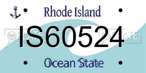 IS60524 Rhode Island License Plate