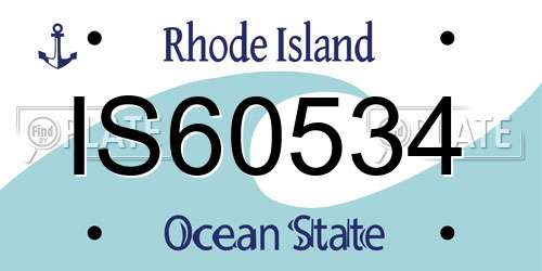 IS60534 Rhode Island License Plate