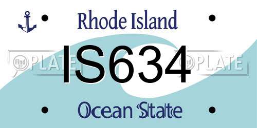 IS634 Rhode Island License Plate