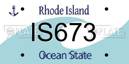 IS673 Rhode Island License Plate