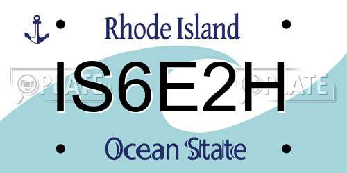 IS6E2H Rhode Island License Plate