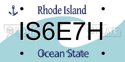 IS6E7H Rhode Island License Plate