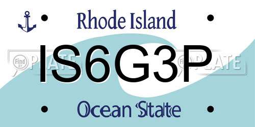 IS6G3P Rhode Island License Plate