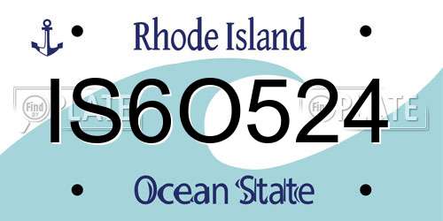 IS6O524 Rhode Island License Plate