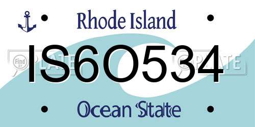 IS6O534 Rhode Island License Plate