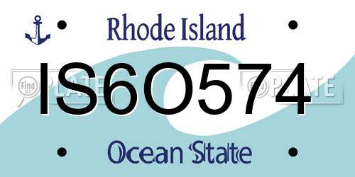 IS6O574 Rhode Island License Plate