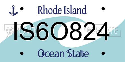 IS6O824 Rhode Island License Plate