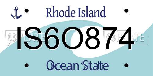 IS6O874 Rhode Island License Plate
