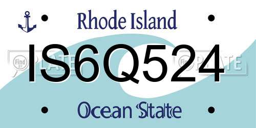IS6Q524 Rhode Island License Plate
