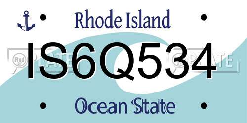 IS6Q534 Rhode Island License Plate