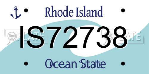 IS72738 Rhode Island License Plate