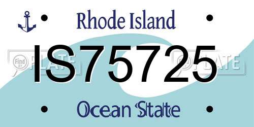 IS75725 Rhode Island License Plate