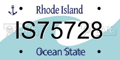 IS75728 Rhode Island License Plate