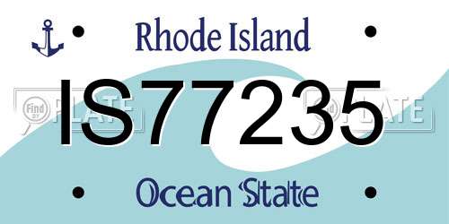 IS77235 Rhode Island License Plate