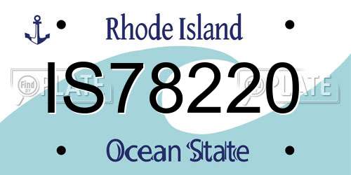 IS78220 Rhode Island License Plate