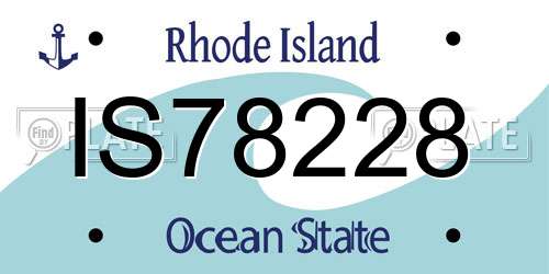IS78228 Rhode Island License Plate