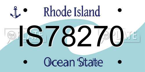 IS78270 Rhode Island License Plate